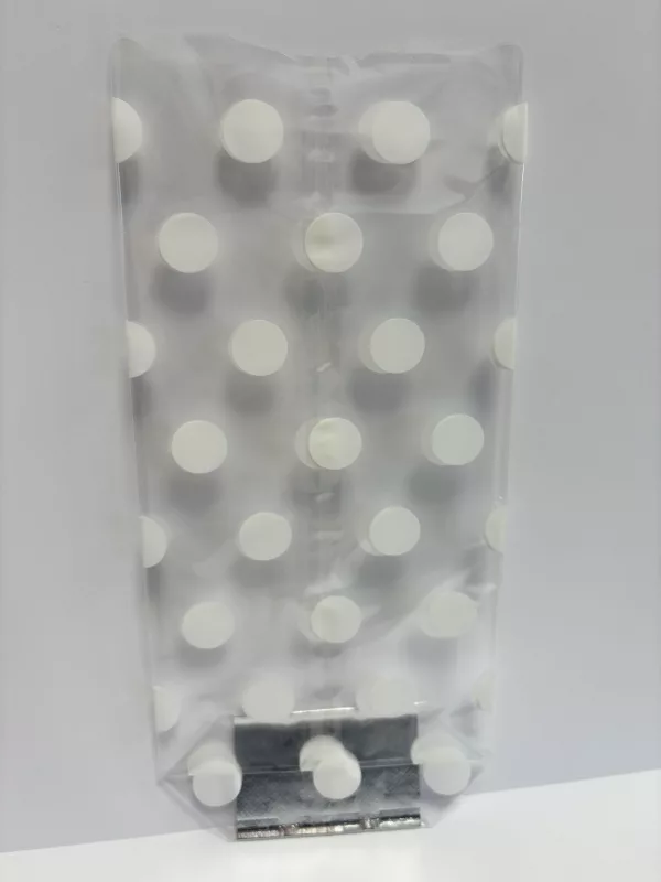 Sachet fond carton décoré - Dosty blanc - Lot de 100 unités
