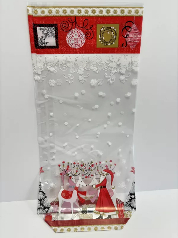 Sachet fond carton décoré - Rêve de Noël - Lot de 100 unités